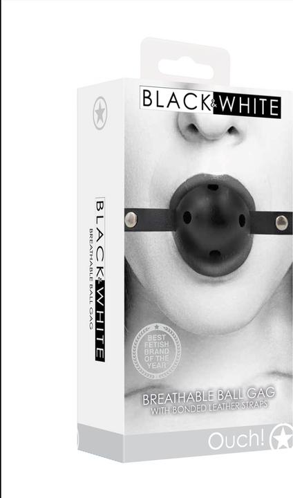 Productafbeelding Ouch! Ademende Ball Gag - Met Gebonden Leren Riemen
