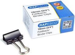 Actual product image Rapesco Foldback clips, width: 19 mm, black, 10 pcs. (1 x)