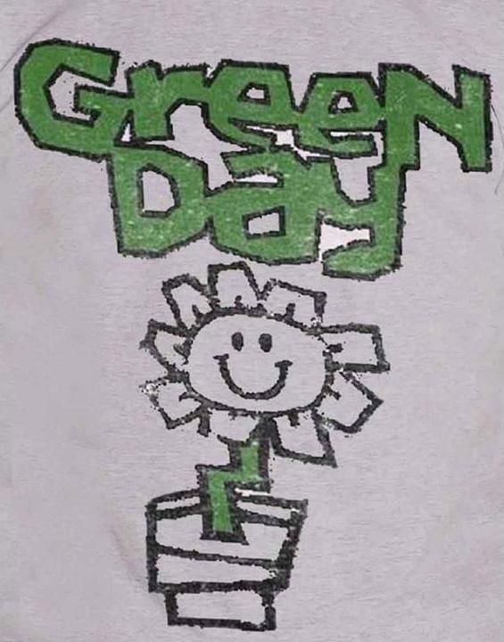 Actual product image Green Day Unisex Adult Flower Pot T-Shirt (M)