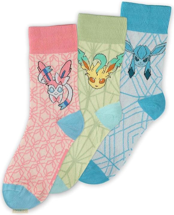Difuzed Pokémon - Eevee Evolution (LGS) Socks (3 Pack) - 35/38 (3er Pack, 35, 38)