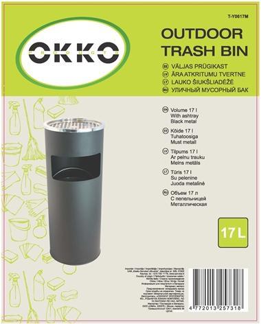 Produktbild Okko ROUND TRASH BIN WITH ASHTRAY T-Y0617M