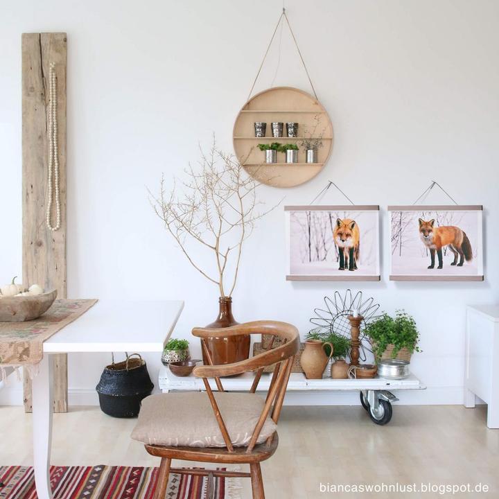 Actual product image Trenddeko Fox in the snow - 2 parts (80 x 60 cm)