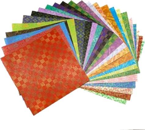 Produktbild Kamiiso Origami Washi paper Chiyogami, 6 Muster x 4 Farben (24 x)
