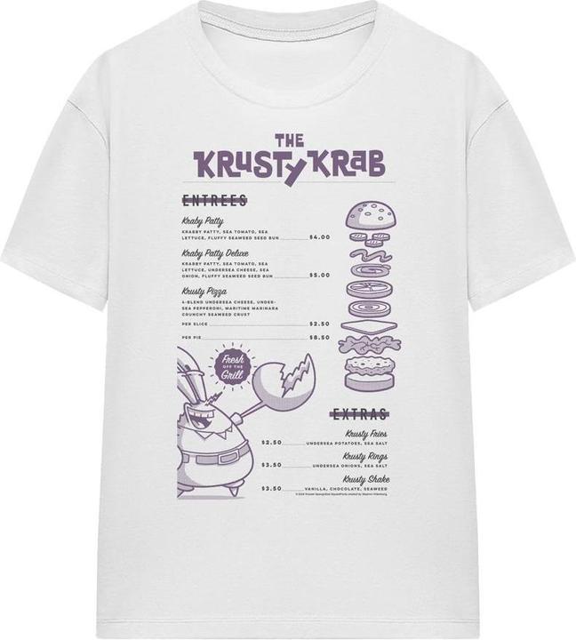 Immagine prodotto Spongebob Squarepants Krusty Krab Menu Maglietta Adulto Unisex (M)
