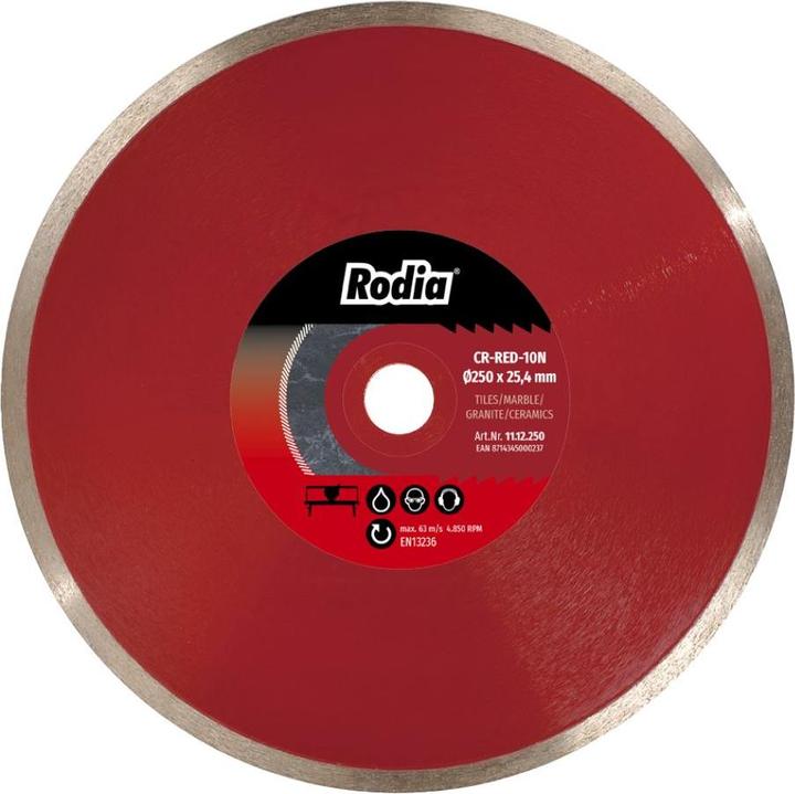 Rodia 11.12.250 CR-RED-10N Diamanttrennscheibe 250 x 25,4 mm Premium Tiles
