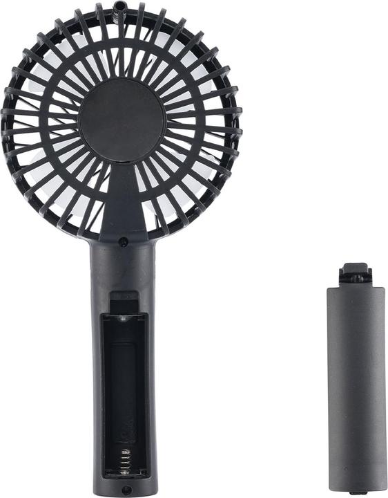 Actual product image Casativo 2-in-1 Hand- & Tisch-Ventilator, Akku- & USB-Betrieb, schwarz, 3-stufig, Ø 9,5 cm
