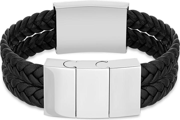 Actual product image Police Valorious bracelet (21 cm, Stainless steel, Leather)
