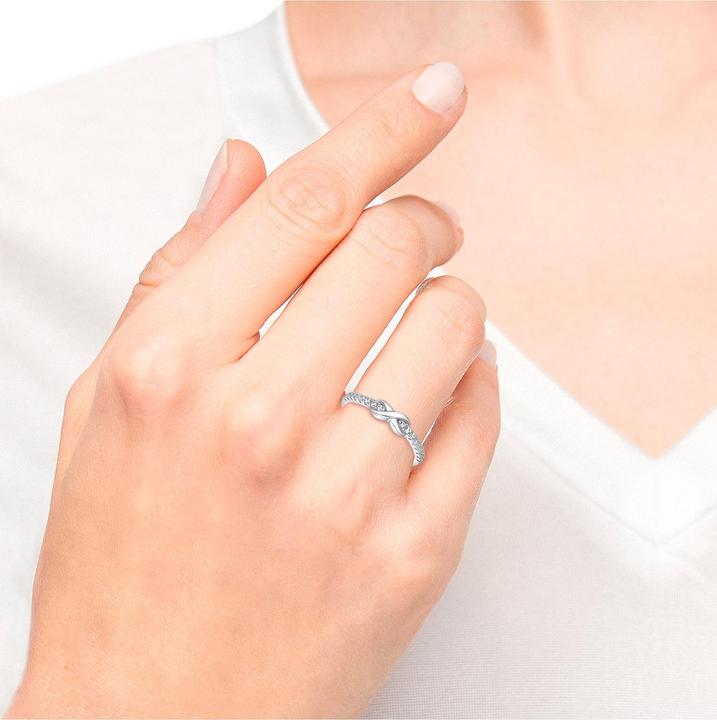 Produktbild S.Oliver Ringe für Damen, 925 Sterling Silber, Zirkonia (synth.) | Infinity (54, 925 Silber)