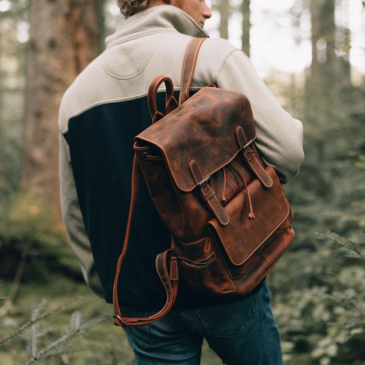 Immagine prodotto Only-Bags.Store Zaino fatto a mano in pelle di alta qualità, resistente alle intemperie, portafoglio per donne e