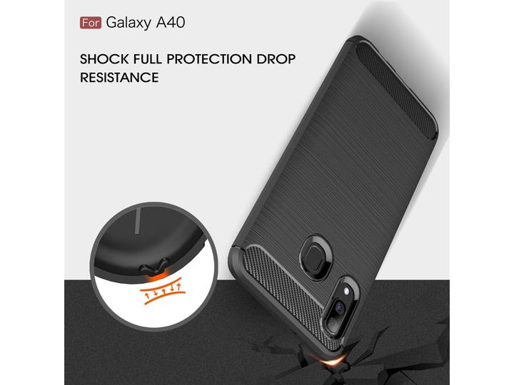 Produktbild Screenguard Samsung Galaxy A40 Hülle Carbon Brushed Soft TPU (Samsung Galaxy A40)