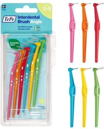 Actual product image TePe Interdental Brushes Angle Mixed Pack ISO 0-5 (6 x, 0.80 mm)