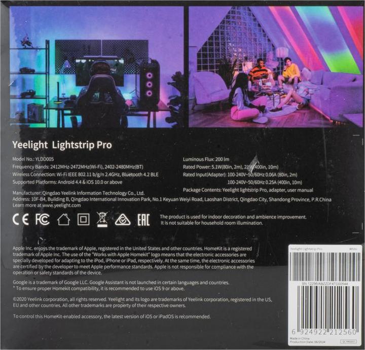 Immagine prodotto Yeelight Lightstrip Pro (Multicolore, 200 cm, Interno)
