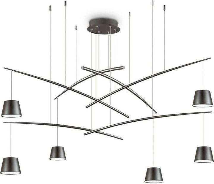 Produktbild Ideal lux FISH LED Pendelleuchte 6x 6x37W ⌀1600mm Schwarz warmweiss 196992 (2800 lm)