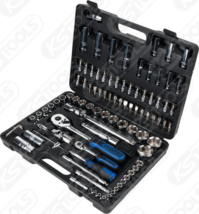 Produktbild KS Tools 1/4 +1/2 CHROMEplus Steckschlüssel-Satz, 96-tlg