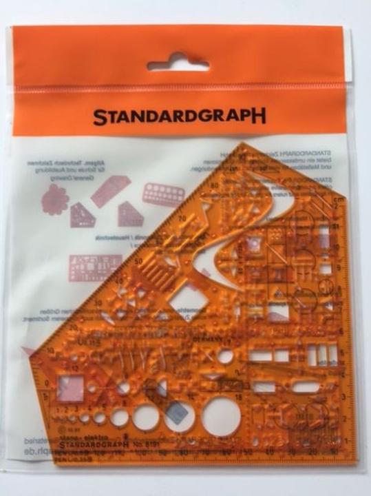 Actual product image Standardgraph Stencil School Angle orange (155 mm)