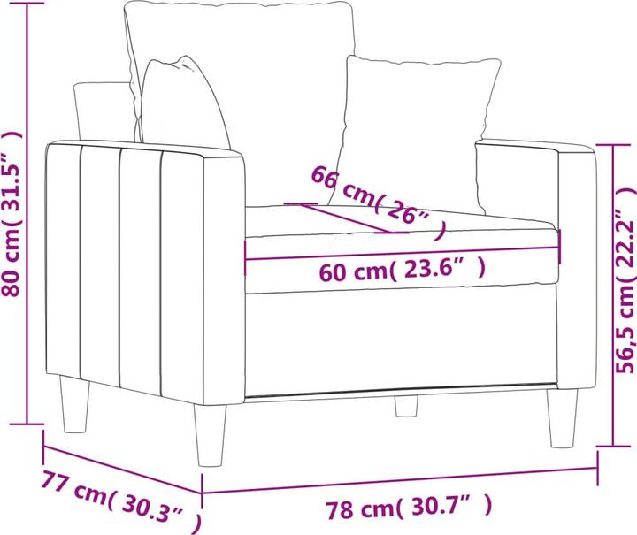 Immagine prodotto VidaXL Poltrona blu 60 cm in velluto,Colore: Blu,Materiale: Velluto (100