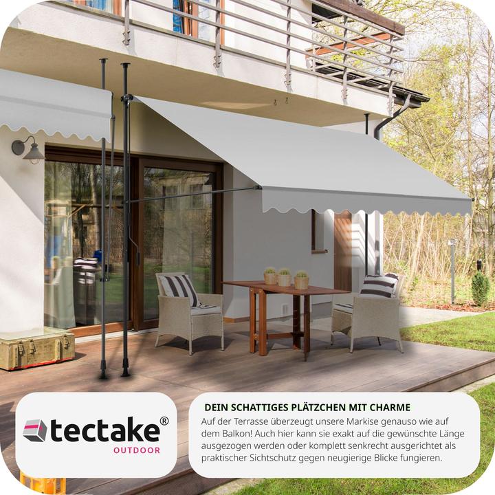 Actual product image tectake Store à pince sans perçage avec manivelle, réglable en hauteur (3.50 m)