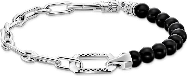 Thomas Sabo Armband Onyx Beads (19 cm, 925er Silber)