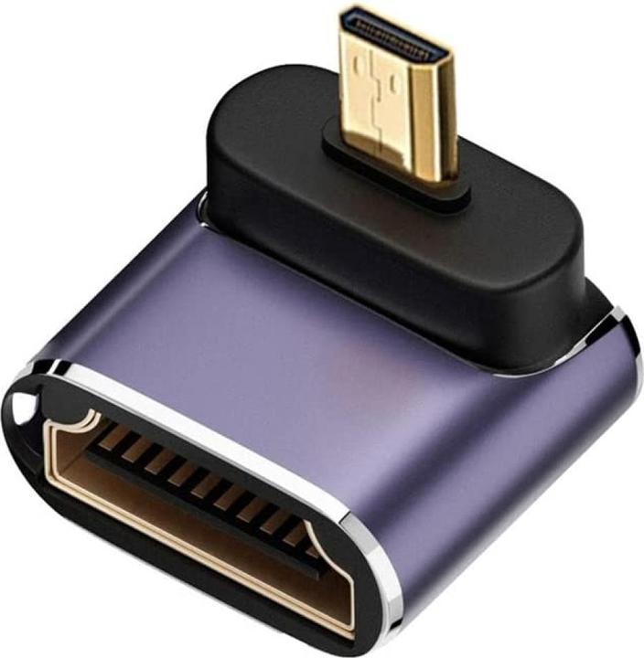 Produktbild PowerGuard Micro HDMI auf HDMI 2.1 90-Grad Winkel Down Adapter (Micro HDMI)