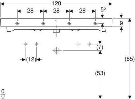 Productafbeelding Geberit Keramag / dubbele wastafel iCon 120 cm wit 124020000 (485 mm, 1200 mm)