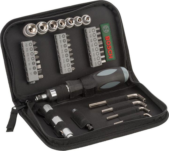 Bosch Professional Heimwerker Werkzeugset in Tasc (Magnetisch, Vierkant-Adapter für Steckschlüssel, 13 mm)