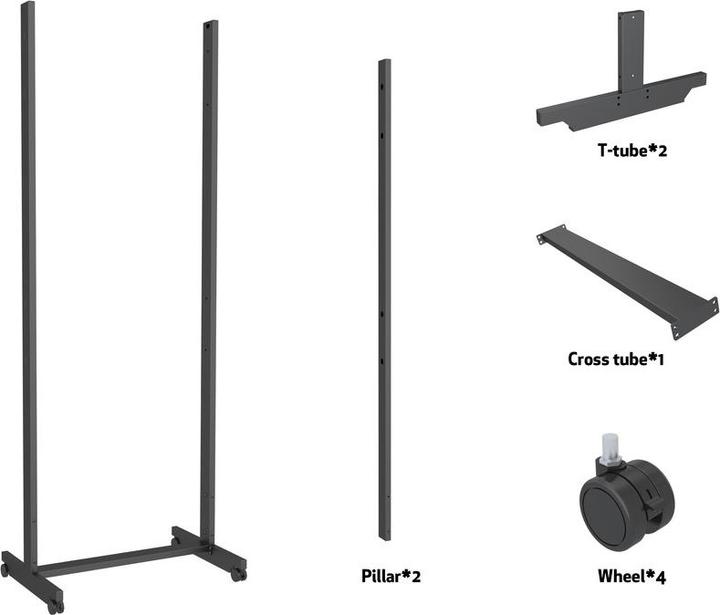 Produktbild Multibrackets Rollbarer Monitor Ständer 55", zu OMD-Serie