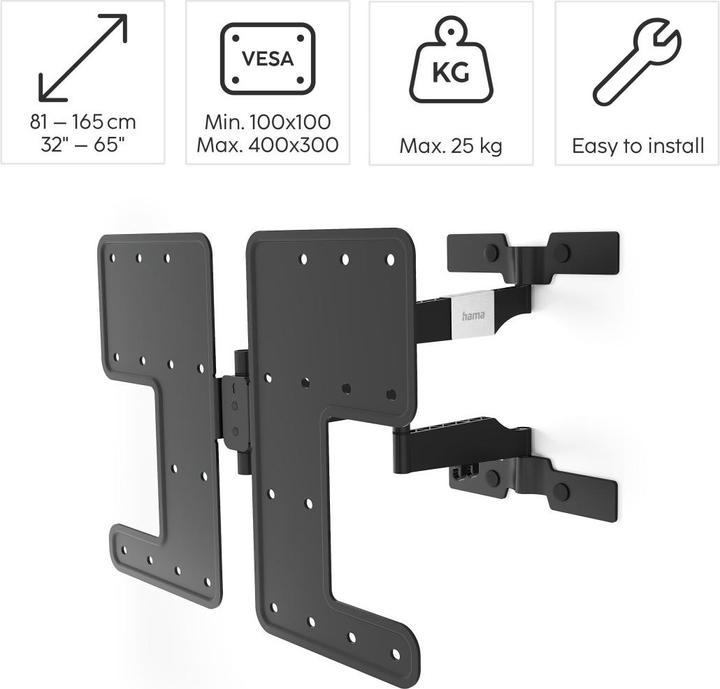 Immagine prodotto Hama OLED", 400x300, 165 cm (65 (Muro, 65", 25 kg)