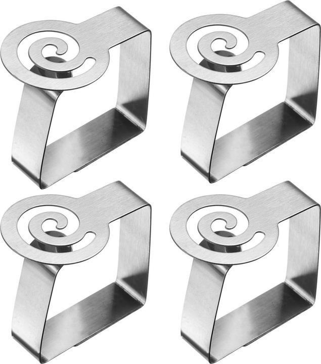 Immagine prodotto Westmark Clip per tovaglie argento 4 pezzi. (6 x 6 cm)