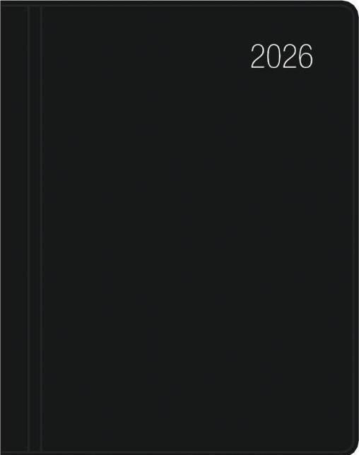 Produktbild Taschenkalender schwarz 2026 - Büro-Kalender 8,3x10,7- 1W/2S - flexibler Kunststoffeinband - (Deutsch)
