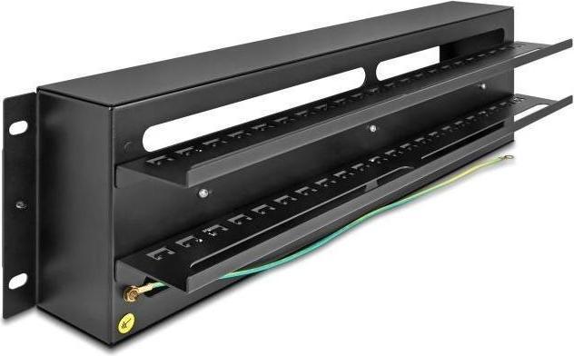 Actual product image Delock 19" circuit breaker strip with cover and top-hat rail