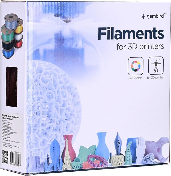 Actual product image Gembird Filament cassette PLA narrow spool (PLA, 1.75 mm, 1000 g, Red)