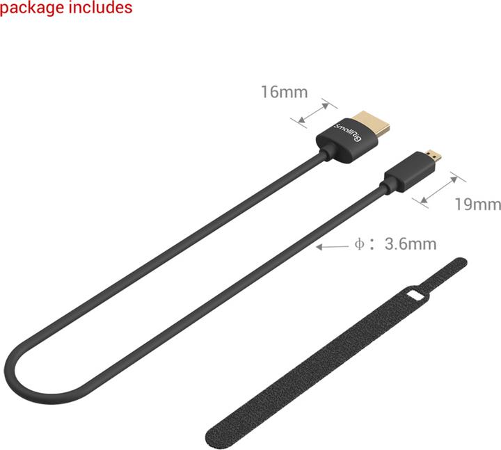 Produktbild SmallRig Micro HDMI (Typ D) — HDMI (Typ A) (0.35 m, HDMI)