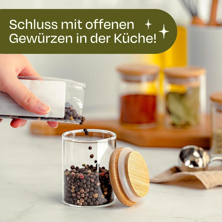 Image du produit Praknu 20er Gewürzgläser-Set, spülmaschinenfest und luftdicht (2.40 l)