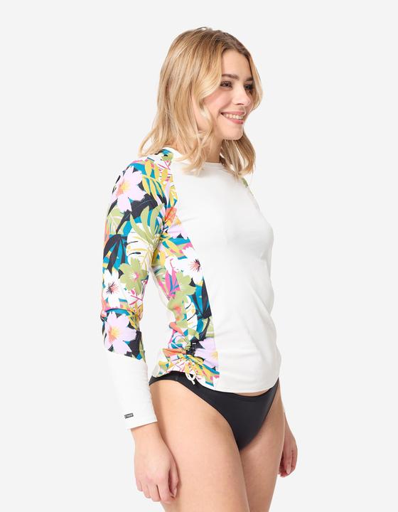 Image du produit Olaian T-shirt anti uv manches longues surf Femme - Kanika blanc et fleuri (M)