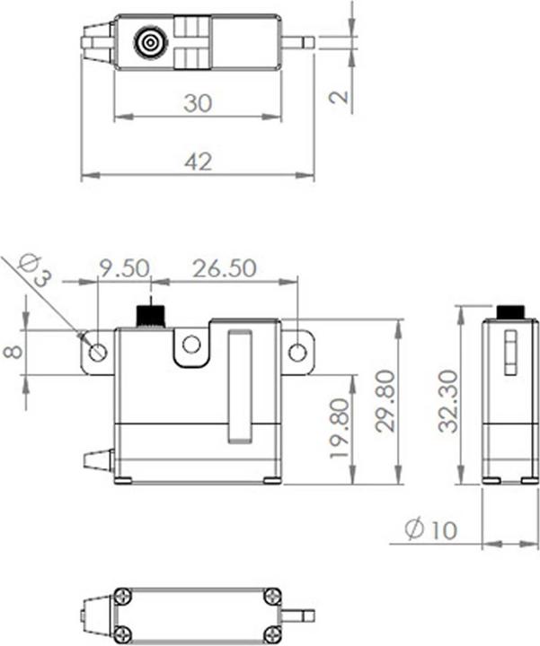 Produktbild Mks hv6130 digital flächen servo für 2s lipo betrieb