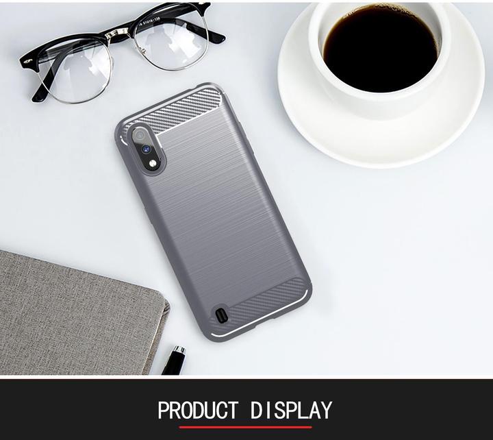 Actual product image Cadorabo TPU Ultra Slim carbon stainless steel Combi Cover (Samsung Galaxy A01)