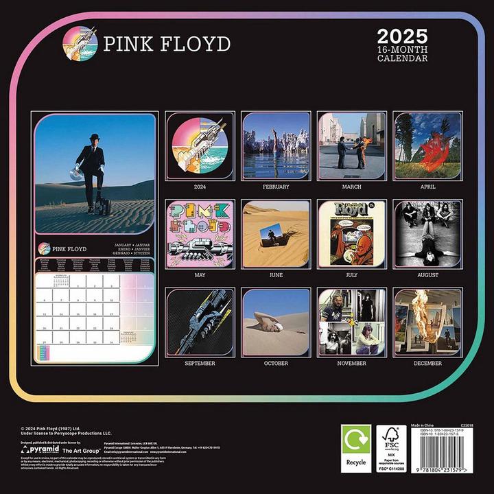 Produktbild Pink Floyd Wandkalender 2025 Quadratisch