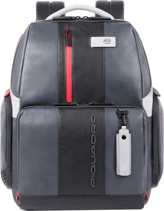 Actual product image Piquadro Urban Fast Check PC Backpack 15.6" Black/Grey (24 l)