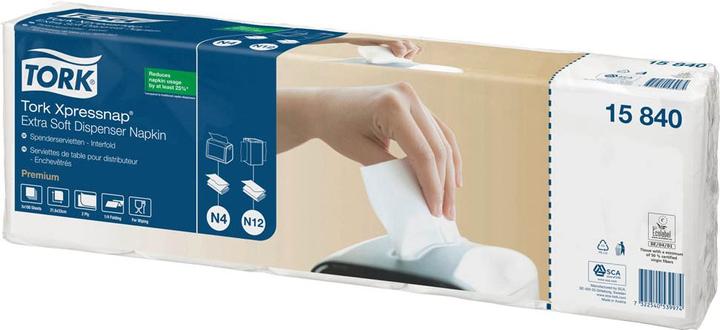 Actual product image Tork 500 Servietten Xpressnap® Extra Soft hochweiss 2-lagig 16,5 x10,65 cm (8 x)