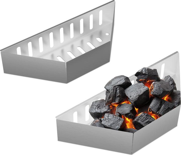 Actual product image Relaxdays Kohlekorb Kugelgrill 2er Set