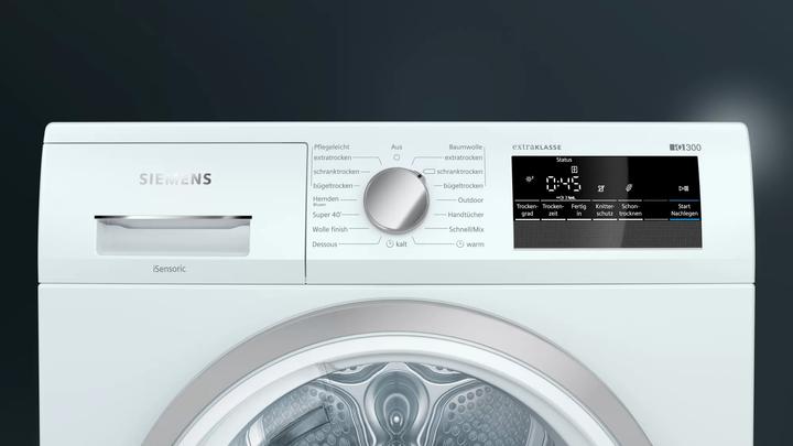 Produktbild Siemens WT45HV90 Wäschetrockner (Kondensation, Wärmepumpe, freistehend, A++, 8 kg, iQ300) (8 kg, Rechts)