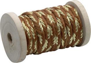 Produktbild Artoz Geschenkband Geknüpft braun gold Holzspule 6mmx5m (Geschenkband)