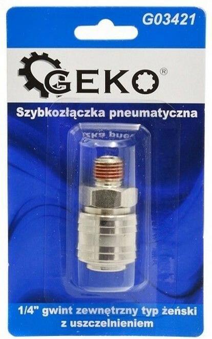Produktbild GEKO Pneumatik-Schnellkupplung Aussengewinde mit Dichtung 1/4 IG (Kupplung)