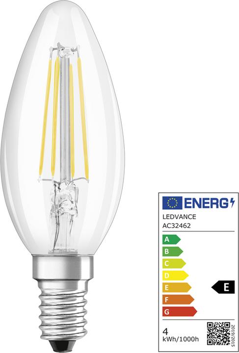 Produktbild Osram Led Retrofit Classic B (E14, 4 W, 470 lm, 2 x, E)
