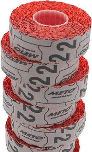Image du produit METO Étiquette UTC 22x12mm rouge fluo adhésive force 2 1500pcs/rouleau - (1500 pcs.)