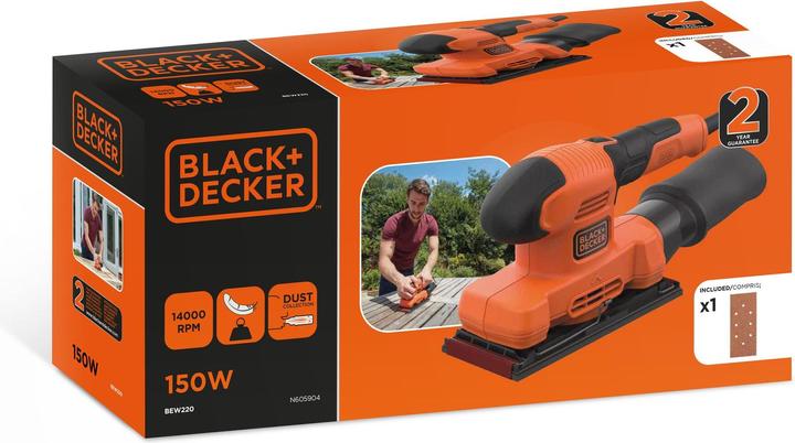 Image du produit Black & Decker BEW220 Ponceuse vibrante 14000 RPM (Ponceuse vibrante, 150 W)