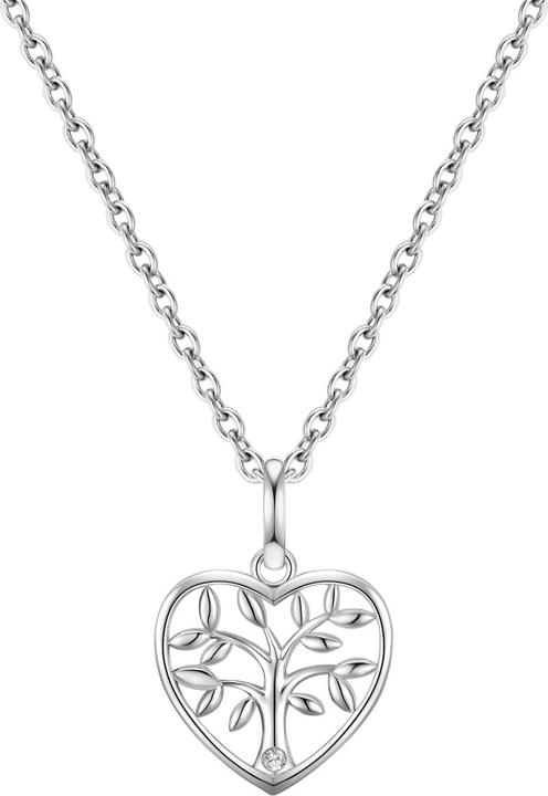 Glanzstücke München Damen Lebensbaum Sterling Silber Lab Grown Diamond Silber 40,0 cm Basiskette + 5,0 cm Verlängerung - (Sterling Silber, 40 - 45 cm)