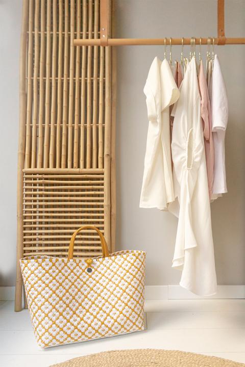Produktbild Handed by Motif Bag Shopper L mustard with white pattern