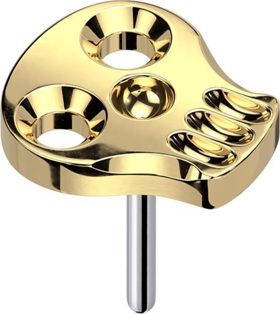 Produktbild Star Piercing Threadless hohler Totenkopf vergoldet (ohne Messing, Titan G23)