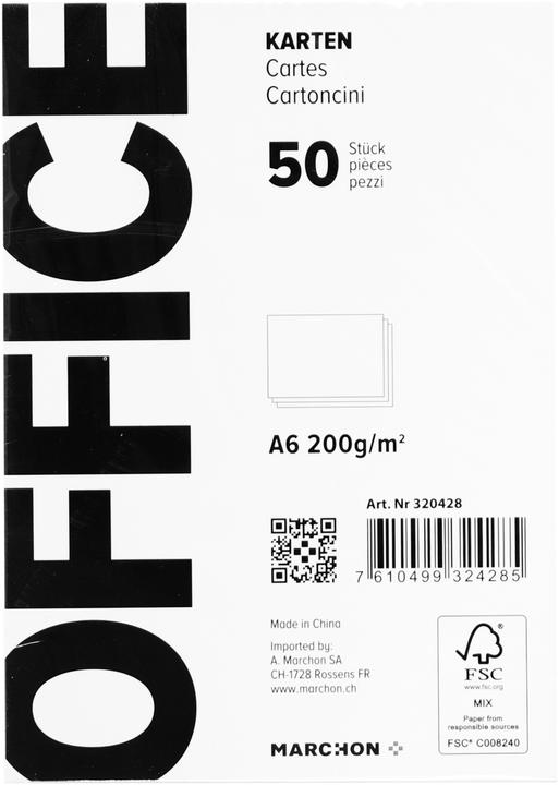 Produktbild Office Blankokarte A6 (50 Stk.)